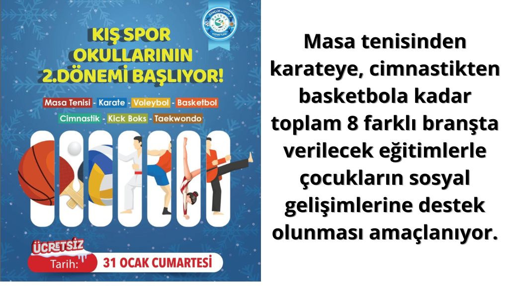 Kış Spor Okulları’nda 2. Dönem Heyecanı
