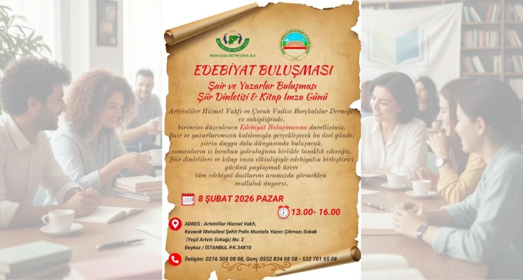 Beykoz’da Edebiyat Rüzgarı Esecek: Şair ve Yazarlar Bir Araya Geliyor