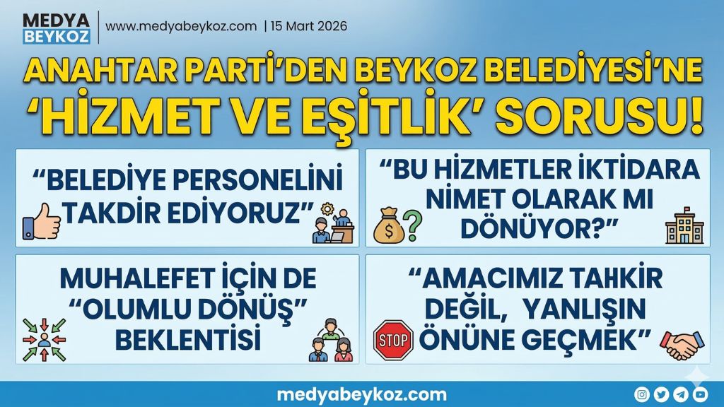 Anahtar Parti’den Beykoz Belediyesi’ne ‘Hizmet ve Eşitlik’ Sorusu!