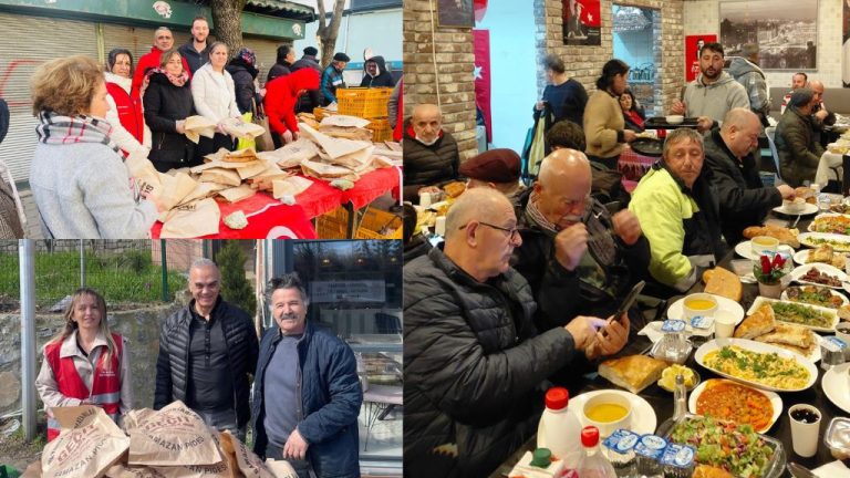 CHP BEYKOZ SOKAKLARINDA: HEM İFTAR SOFRASI HEM PİDE DAĞITIMI