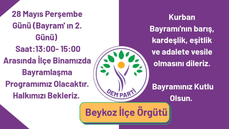 DEM PARTİ BEYKOZ İLÇE ÖRGÜTÜ’NDE BAYRAMLAŞMA