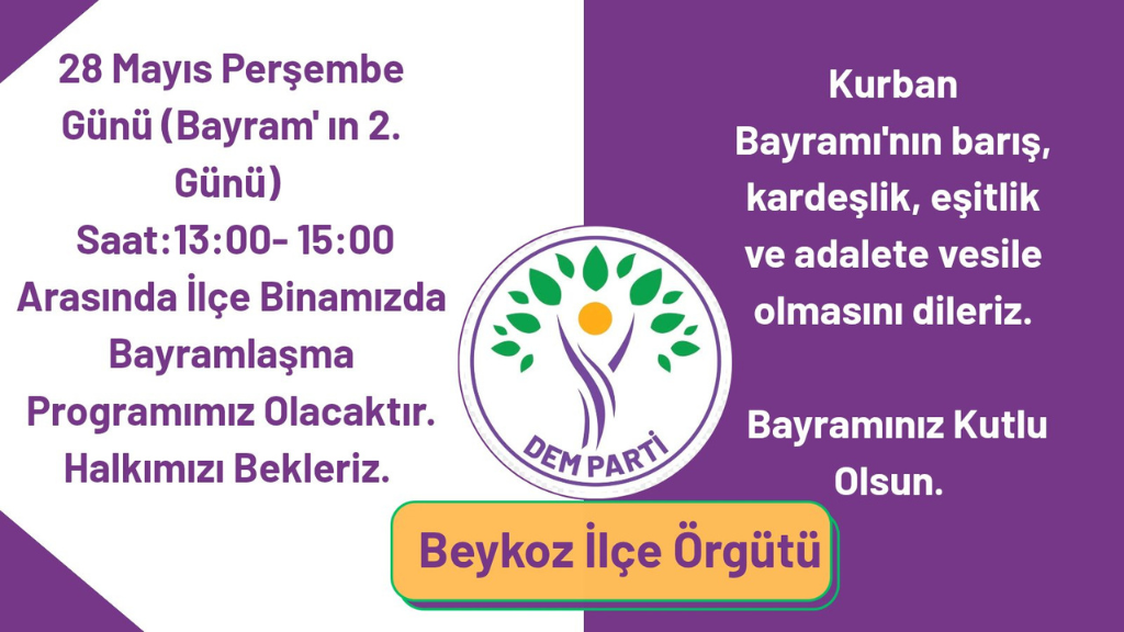 DEM PARTİ BEYKOZ İLÇE ÖRGÜTÜ’NDE BAYRAMLAŞMA
