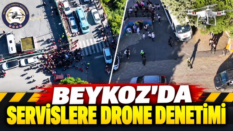 Beykoz’da okul servislerine drone destekli denetim